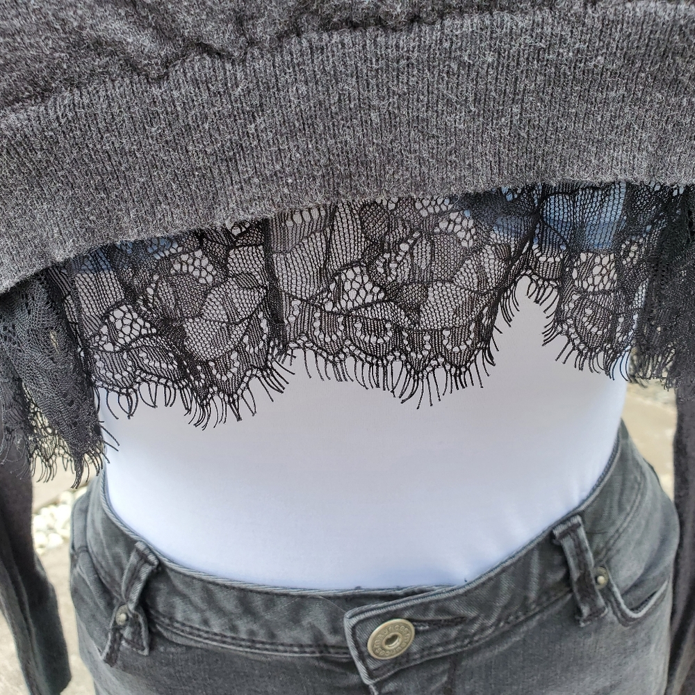 Victoria's Secret long sleeve  lace hemp top sz Sm - Picture 7 of 15